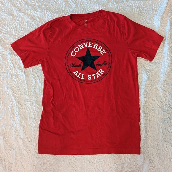 Converse Kids' Chuck Logo Patch T-Shirt Red Size Large - Picture 4 of 4